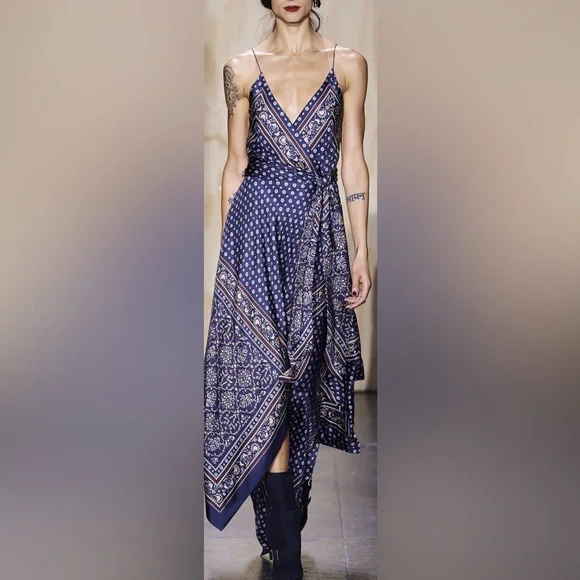 JONATHAN SIMKHAI Scarf Print Wrap Dress - Picture 13 of 13